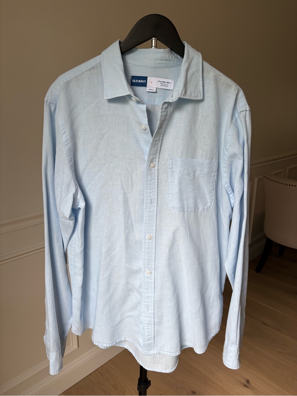 Old Navy Pale Blue Men's Long-Sleeve Button-Down Shirt